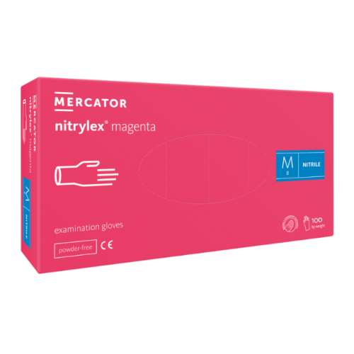Nitrylex® élénk rózsaszín (magenta) púdermentes nitril vizsgálókesztyű