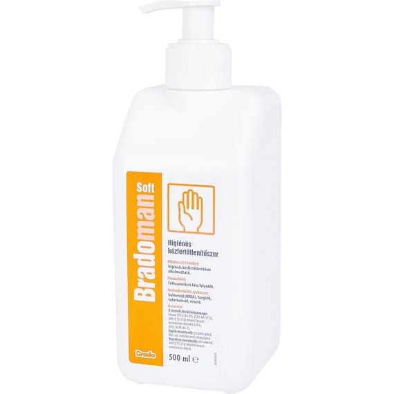Bradoman soft kézfertőtőlenítő pumpás adagolóval 500 ml
